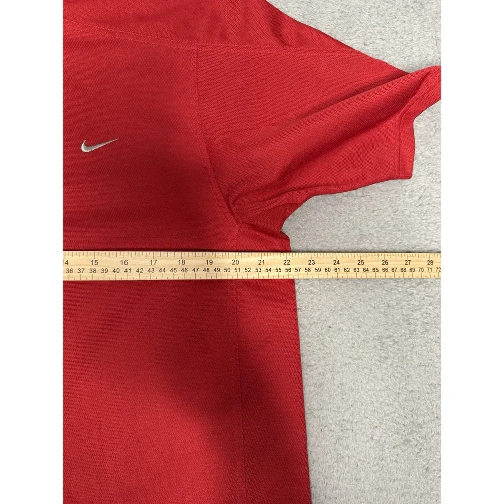 Vintage Y2K Nike Soccer Plain Shirt‎ Mens Large Red Athleisure Performance